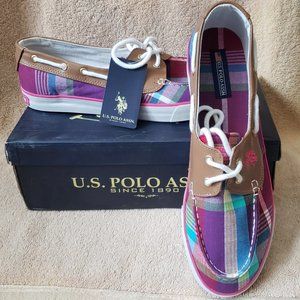 U.S. Polo Plaid Boat Shoes- 11M